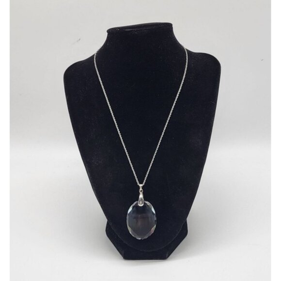 Danbury Mint Crystal Horse Pendant Necklace Sterling Silver Italy 925 - Picture 3 of 11